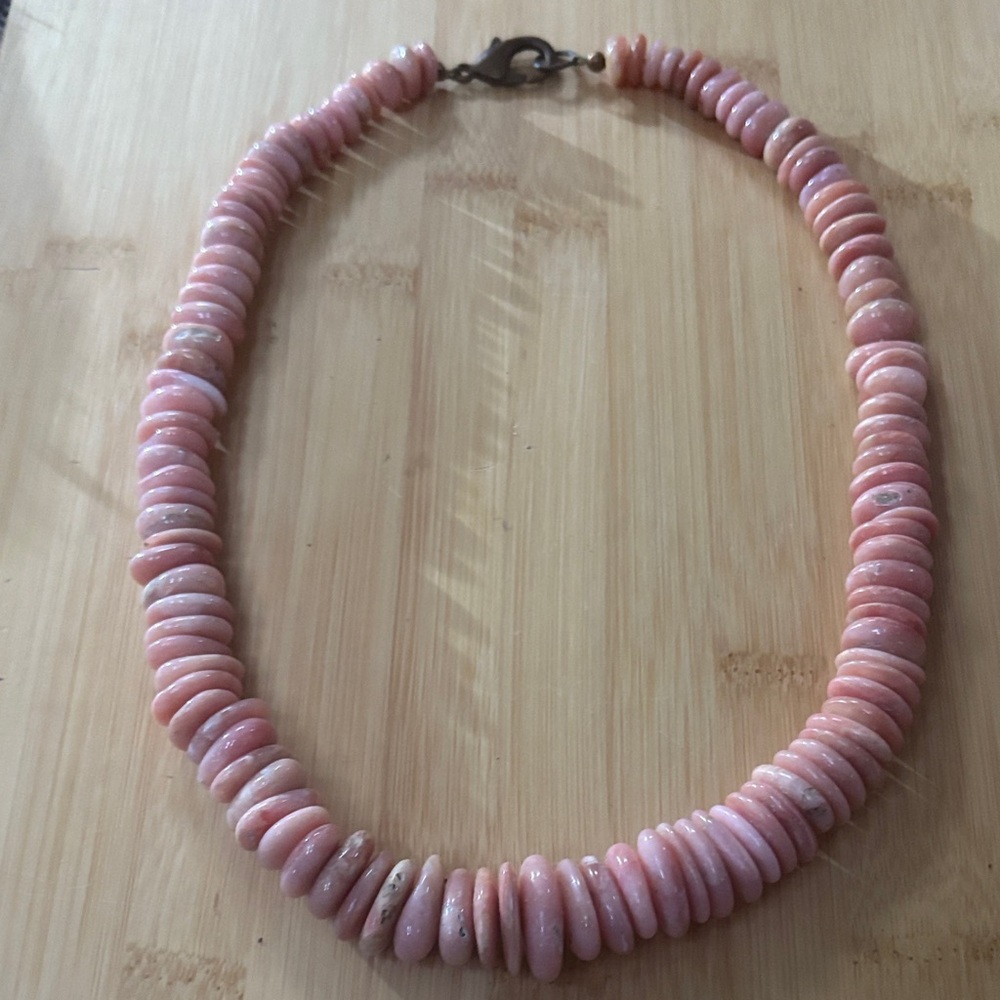 Pink Peruvian Ice Cream Opal Beaded Necklace